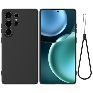 Samsung Galaxy S25 Ultra Etui z płynnego silikonu z paskiem na rękę