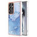 Samsung Galaxy S25 Ultra - Galwanizowane Etui IMD z TPU z Deseniem Marmuru