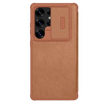 Samsung Galaxy S25 Ultra Etui z Klapką Nillkin Qin Pro - Brąz