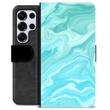 Etui Portfel Premium - Samsung Galaxy S25 Ultra - Błękitny Marmur