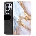 Etui Portfel Premium - Samsung Galaxy S25 Ultra - Elegancki Marmur