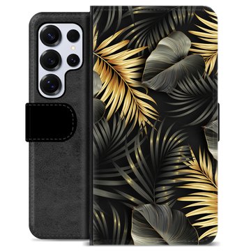 Etui Portfel Premium - Samsung Galaxy S25 Ultra - Złote Liście
