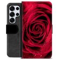 Etui Portfel Premium - Samsung Galaxy S25 Ultra - Róża