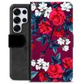 Etui Portfel Premium - Samsung Galaxy S25 Ultra - Vintage Kwiaty