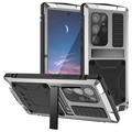 Etui Samsung Galaxy S25 Ultra R-Just Premium z podpórką i ochroną ekranu ze szkła hartowanego - srebrne