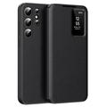 Samsung Galaxy S25 Ultra Smart Clear View Etui z klapką z kieszenią na kartę - czarny