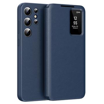 Samsung Galaxy S25 Ultra Smart Clear View Etui z klapką z miejscem na kartę - Szafir