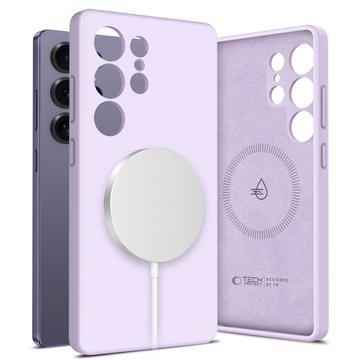 Etui z płynnego silikonu Samsung Galaxy S25 Ultra Tech-Protect - kompatybilny z MagSafe - fioletowy