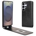 Samsung Galaxy S25 Ultra Pionowe Etui z Kieszenią na Kartę - Czarne