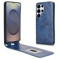 Samsung Galaxy S25 Ultra Pionowe Etui z Kieszenią na Kartę - Ciemnoniebieski