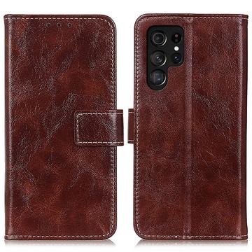 Etui Samsung Galaxy S25 Ultra Etui portfelowe z magnetycznym zamknięciem - brązowy