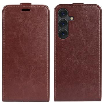 Samsung Galaxy S25 Pionowe Etui z Kieszenią na Kartę - Brąz