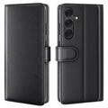 Samsung Galaxy S25 Skórzane Etui-portfel z Podpórką - Czarne