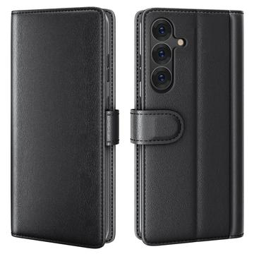 Samsung Galaxy S25 Skórzane Etui-portfel z Podpórką - Czarne