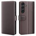 Skórzane Etui-portfel z Podpórką do Samsung Galaxy S25 - Brąz