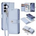 Samsung Galaxy S25+ Dux Ducis Lawa Wallet Skórzane etui z magnetyczną osłoną - Baby Blue