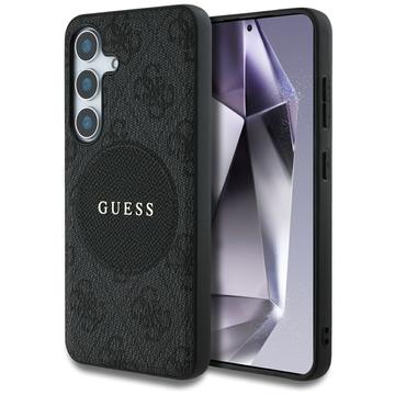 Samsung Galaxy S25+ Guess 4G Round Patch Classic Logo Etui - kompatybilny z MagSafe - czarny