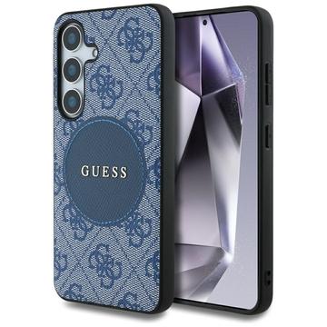 Samsung Galaxy S25+ Guess 4G Round Patch Classic Logo Etui - kompatybilny z MagSafe - niebieski