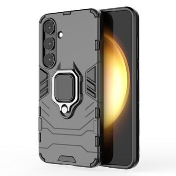 Samsung Galaxy S25+ Hybrydowe Etui z Uchwytem Ring - Czarne