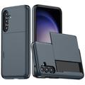 Samsung Galaxy S25+ Hybrydowe Etui z Wysuwaną Kieszenią na Kartę - Ciemnoniebieski