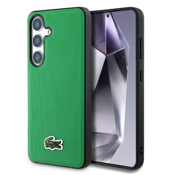 Samsung Galaxy S25+ Lacoste Iconic Petit Pique Woven Logo Etui - Kompatybilny z MagSafe - Zielony