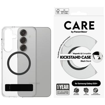 Samsung Galaxy S25+ PanzerGlass Care Kickstand Etui - kompatybilny z MagSafe - Przezroczysty / Czerń