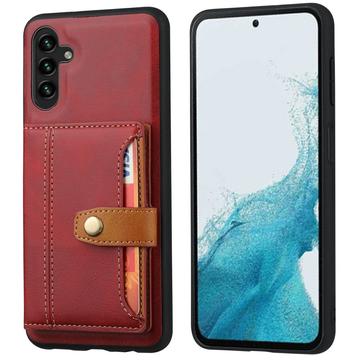 Samsung Galaxy S25+ Retro Style Etui z Portfel - Czerwień