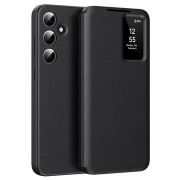 Samsung Galaxy S25+ Smart Clear View Etui z klapką z kieszenią na kartę - czarny