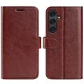 Etui z Portfelem do Samsung Galaxy S25+ z Magnetycznym Zamknięciem - Brąz