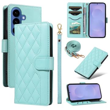 Luksusowe pikowane etui-portfel Samsung Galaxy S26/S26 Pro - Zieleń