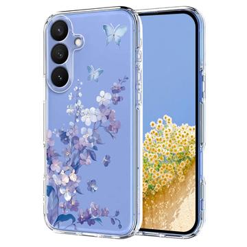 Etui TPU z kwiatowym wzorem na Samsung Galaxy S26 Pro - fioletowe