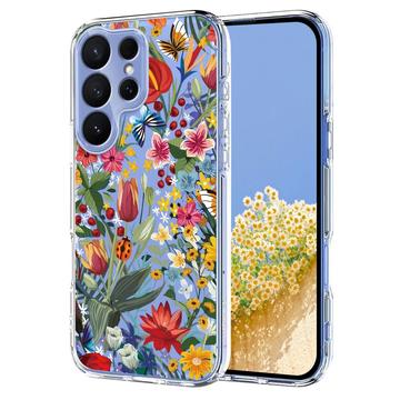 Etui TPU z kwiatowym wzorem na Samsung Galaxy S26 Ultra - Lilie