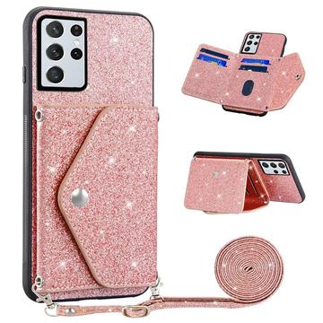 Etui Samsung Galaxy S26 Ultra Stardust z Miejscem na Kartę - Róż