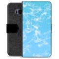 Etui Portfel Premium - Samsung Galaxy S8 - Błękitny Marmur