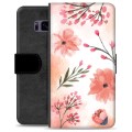 Etui Portfel Premium - Samsung Galaxy S8 - Różowe Kwiaty