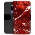 Etui Portfel Premium - Samsung Galaxy S9+ - Czerwony Marmur