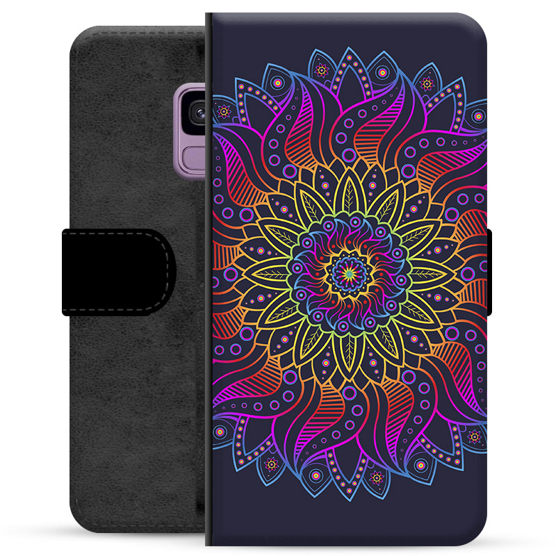 Etui Portfel Premium - Samsung Galaxy S9 - Kolorowa Mandala