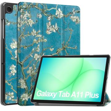 Etui Smart Folio Samsung Galaxy Tab A11+ z serii Tri-Fold - Białe kwiaty