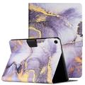 Samsung Galaxy Tab A8 10.5 2021/2022 Marble Pattern Folio Case - fioletowy