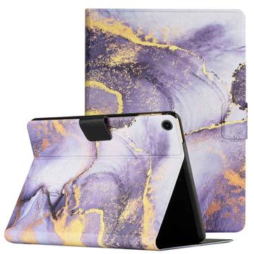 Samsung Galaxy Tab A8 10.5 2021/2022 Marble Pattern Folio Case - fioletowy