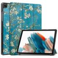Samsung Galaxy Tab A9+ Inteligentne Etui Folio z Serii Tri-Fold - Białe Kwiaty