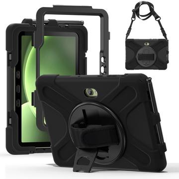 Samsung Galaxy Tab Active5 Pro Pokrowiec Heavy Duty 360 z Paskiem na Rękę - Czerń