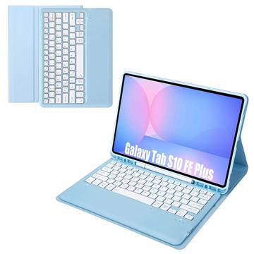 Samsung Galaxy Tab S10 FE+ Etui z Klawiaturą Bluetooth - Lazurowy