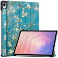 Etui Smart Folio Samsung Galaxy Tab S11 z serii Tri-Fold - Białe Kwiaty