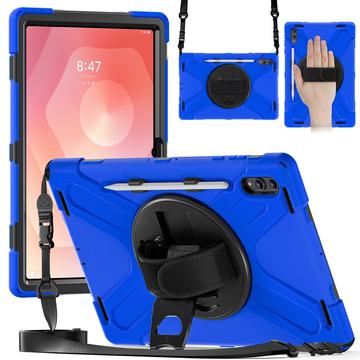 Samsung Galaxy Tab S11 Ultra Pokrowiec Heavy Duty 360 z Paskiem na Rękę - Błękit / Czerń