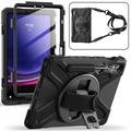 Samsung Galaxy Tab S10 FE/S9 FE/S9 Pokrowiec Heavy Duty 360 z Paskiem na Rękę - Czerń