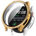 Samsung Galaxy Watch7 Ozdobne Etui z Kryształkami z Osłoną Ekranu - 40mm - Złoto