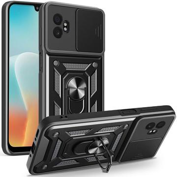 Samsung Galaxy XCover7 Pro Hybrydowe Etui z Pierścieniem Obrotowym z Osłoną Aparatu