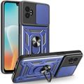 Samsung Galaxy XCover7 Pro Hybrydowe Etui z Pierścieniem Obrotowym z Osłoną Aparatu - Błękit