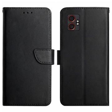 Samsung Galaxy XCover7 Pro Skórzane Etui-portfel z Podpórką - Czarne